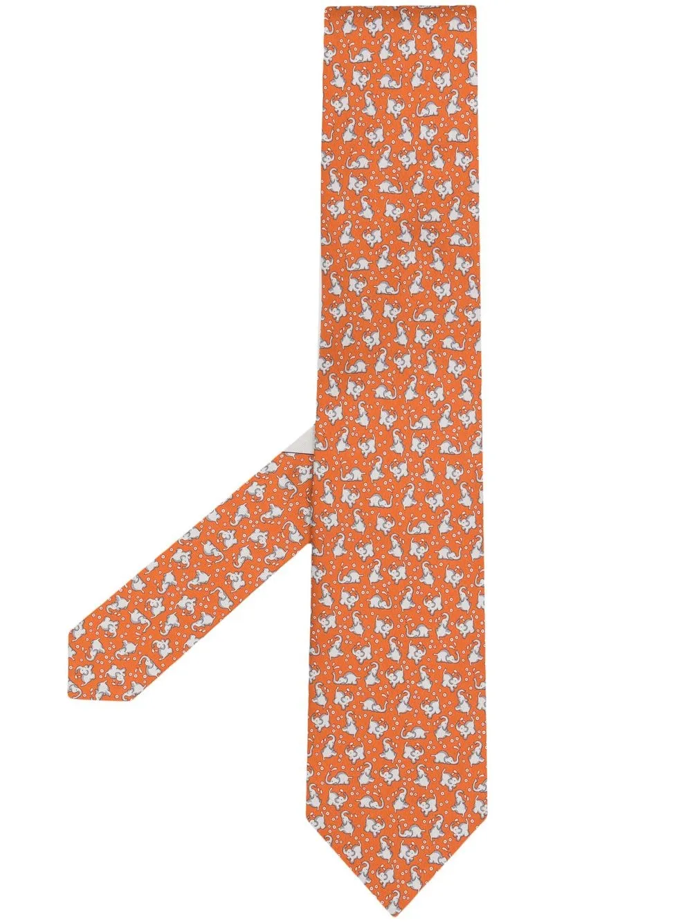 

Salvatore Ferragamo corbata de seda con motivo en jacquard - Naranja