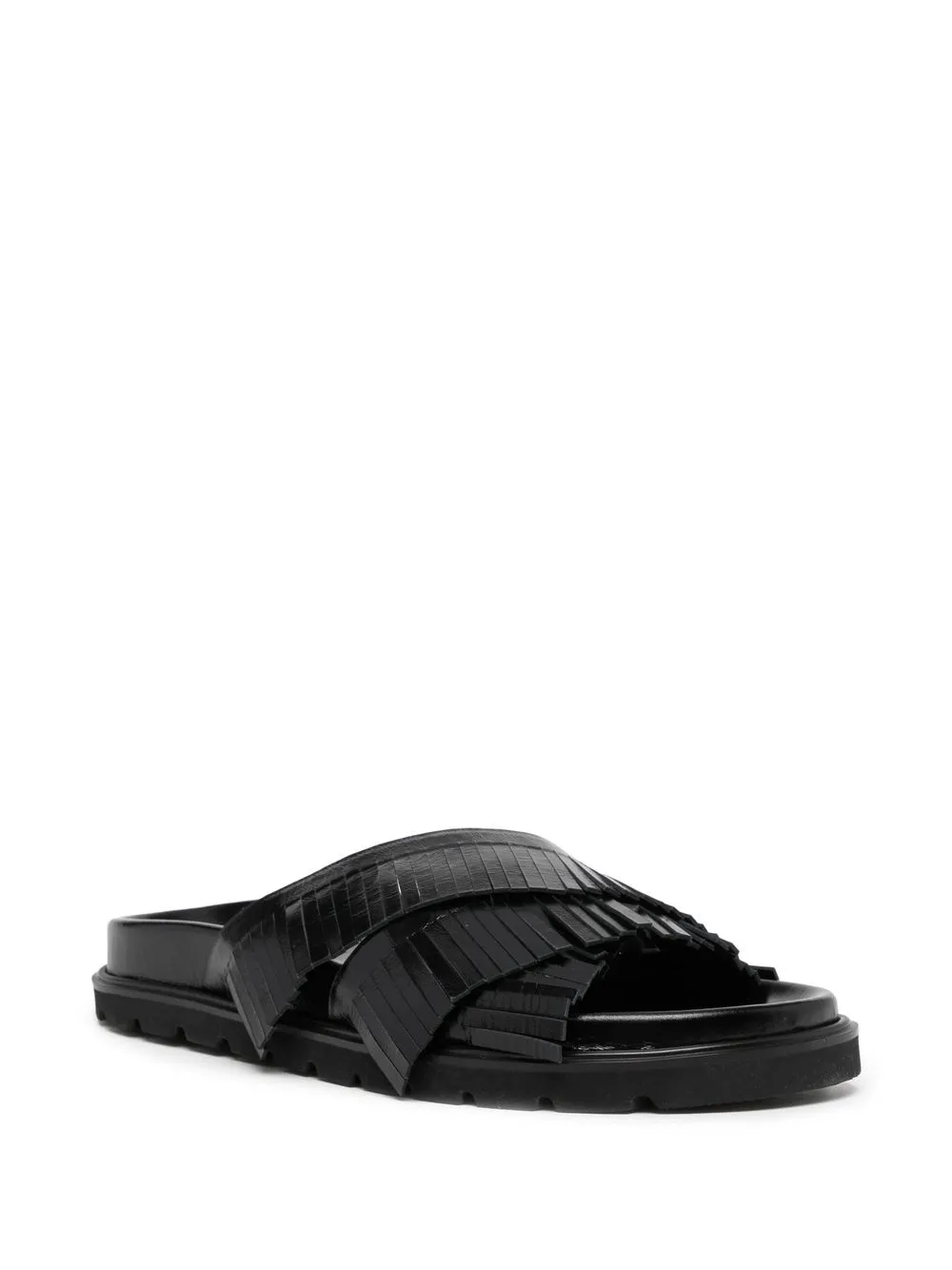 Reike Nen Sandalen met gekruiste franjes - Zwart