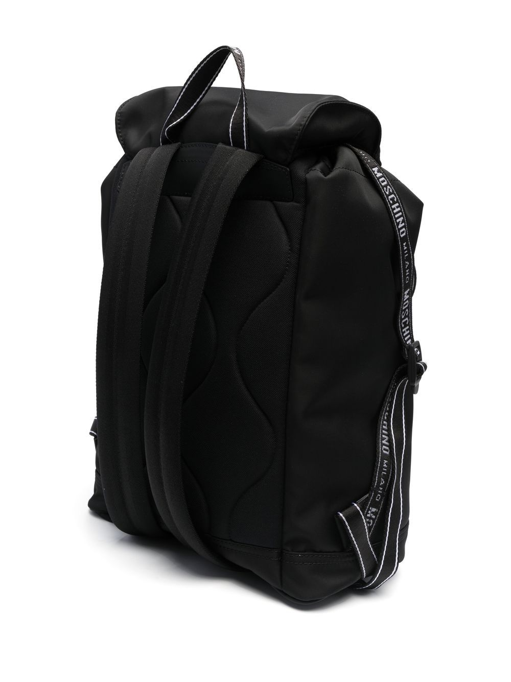 Shop Moschino Logo-print Zip-up Backpack In Black