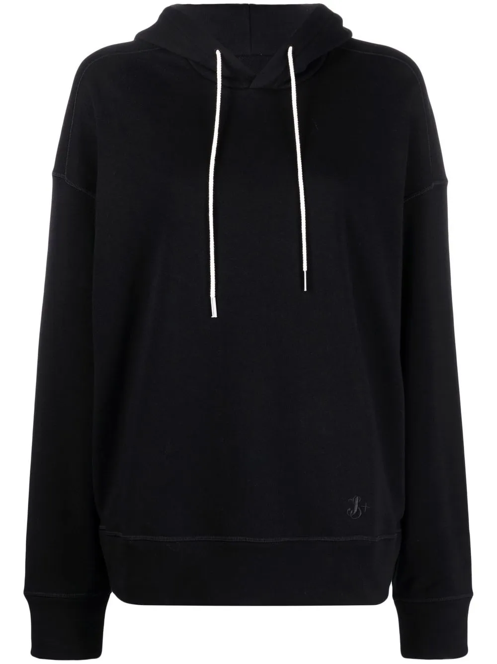 

Jil Sander hoodie con logo bordado - Negro