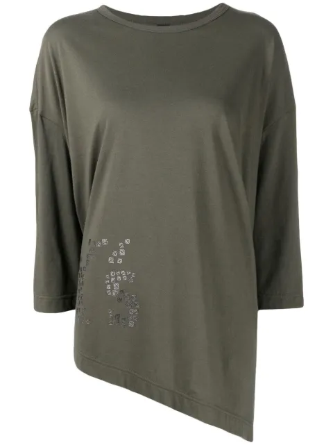 Y's graphic-print asymmetric T-shirt