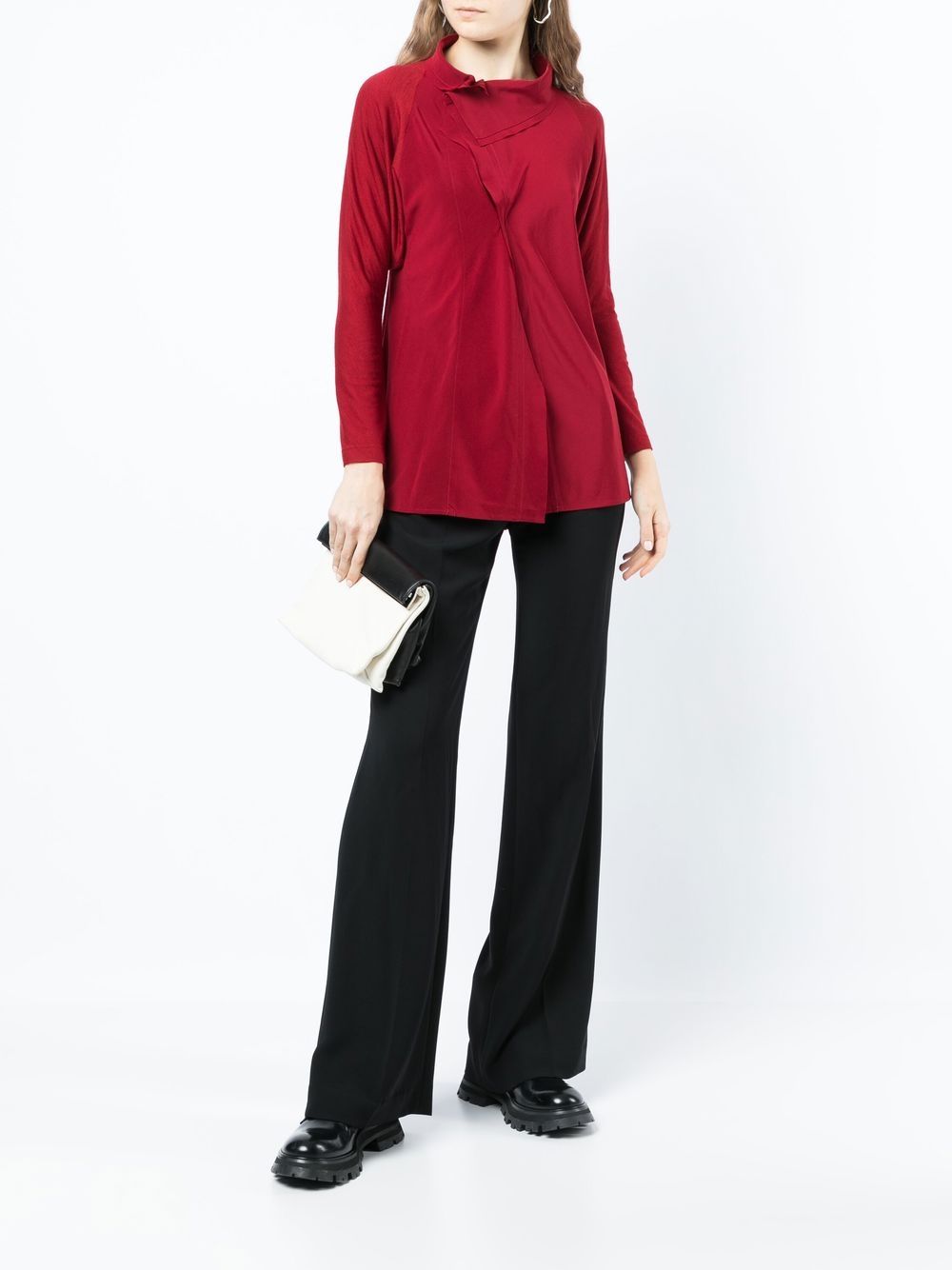 Y's Gedrapeerde blouse - Rood