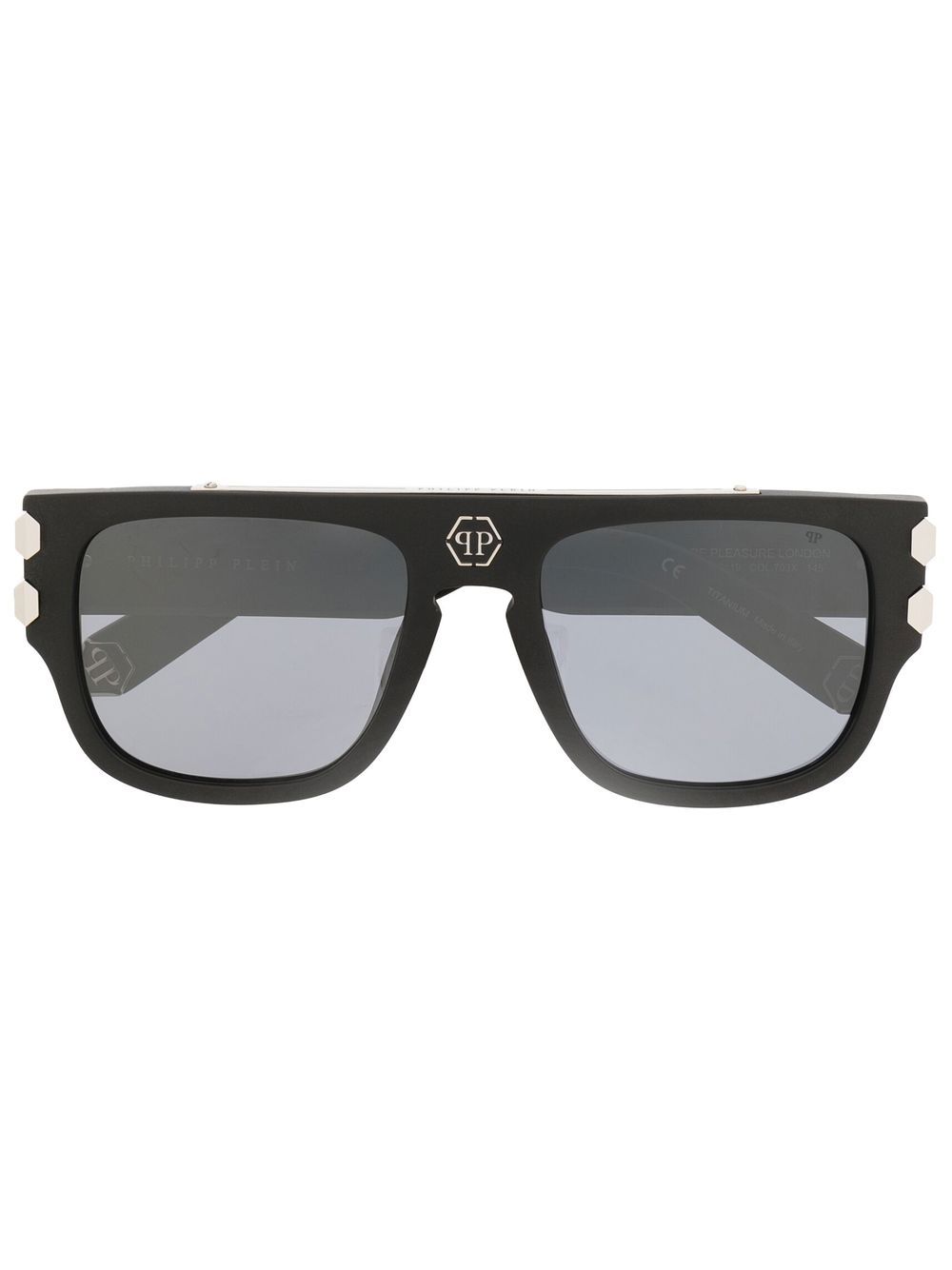 

Philipp Plein Eyewear lentes del sol con armazón cuadrada y placa del logo - Negro