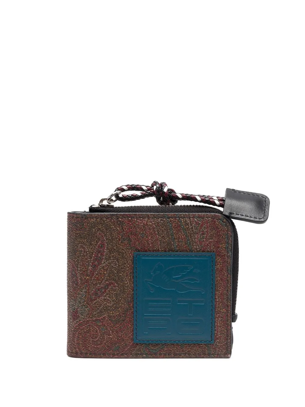 

ETRO logo paisley zipped wallet - Red