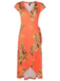 Lygia & Nanny floral-print wrap dress - Orange