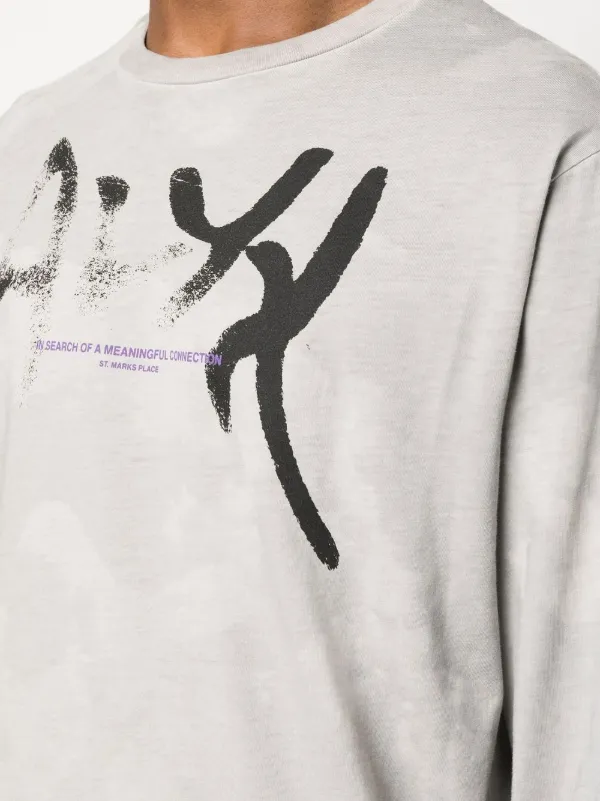 1017 ALYX 9SM logo-print long-sleeved T-shirt | Grey | FARFETCH