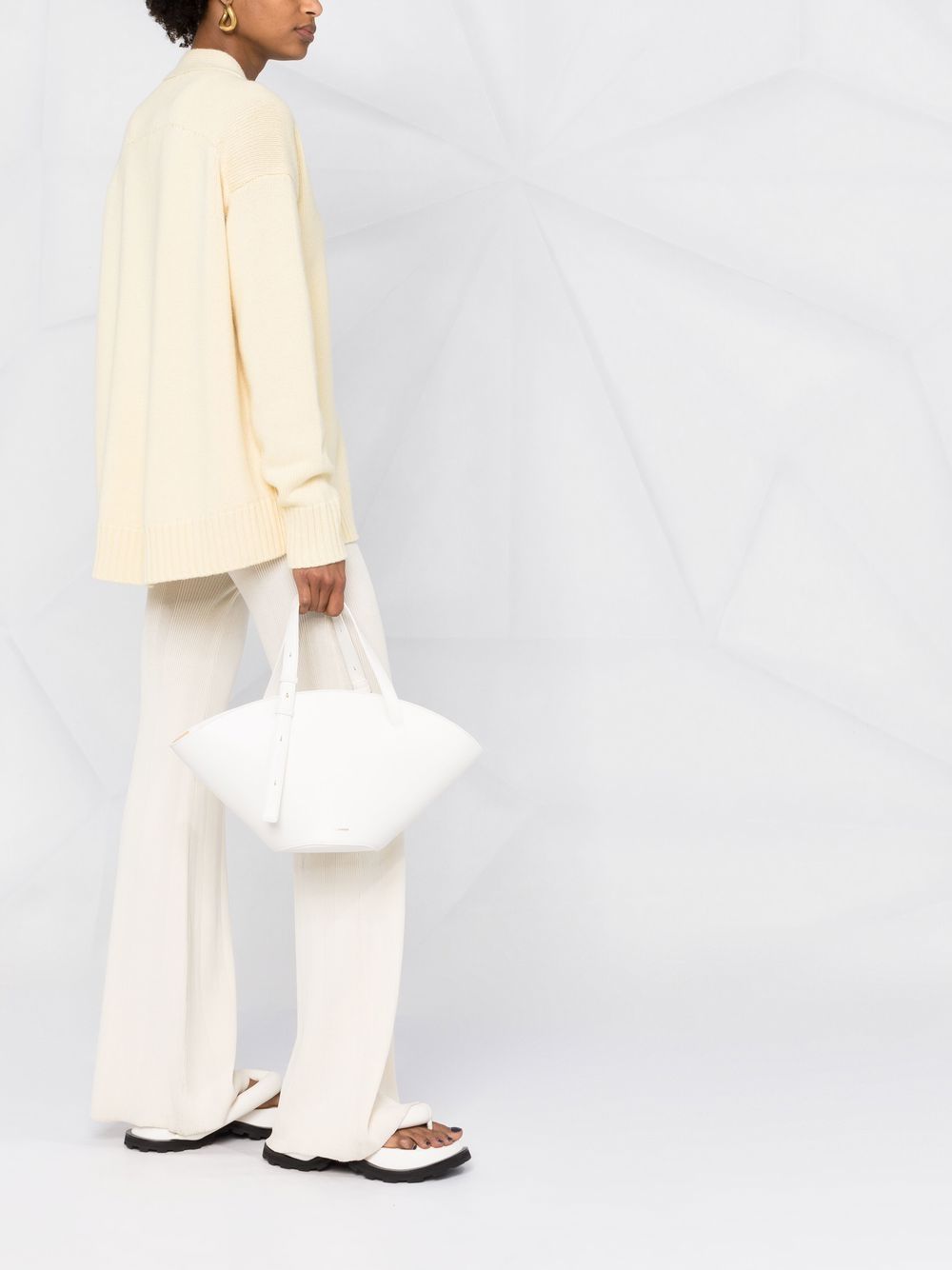 Jil Sander Leren shopper - Wit