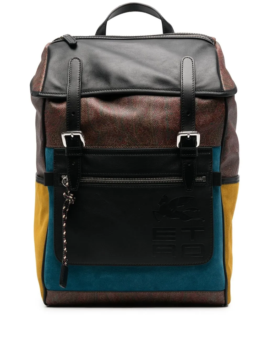 

ETRO paisley-print colour-block backpack - Red