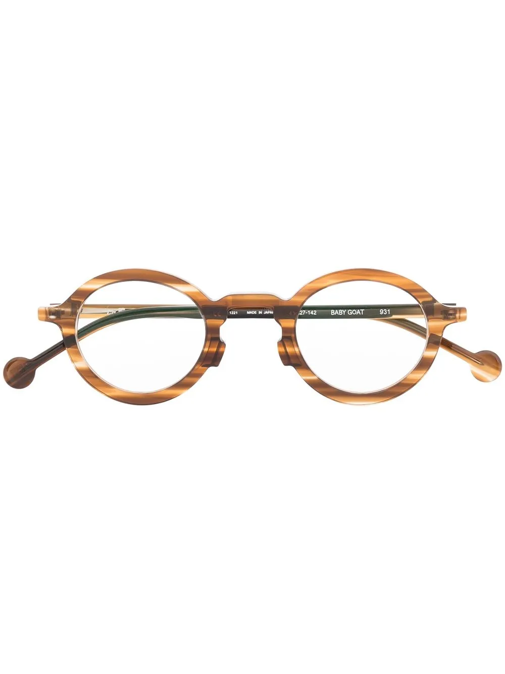 

L.A. EYEWORKS tortoiseshell-effect round-frame glasses - Brown