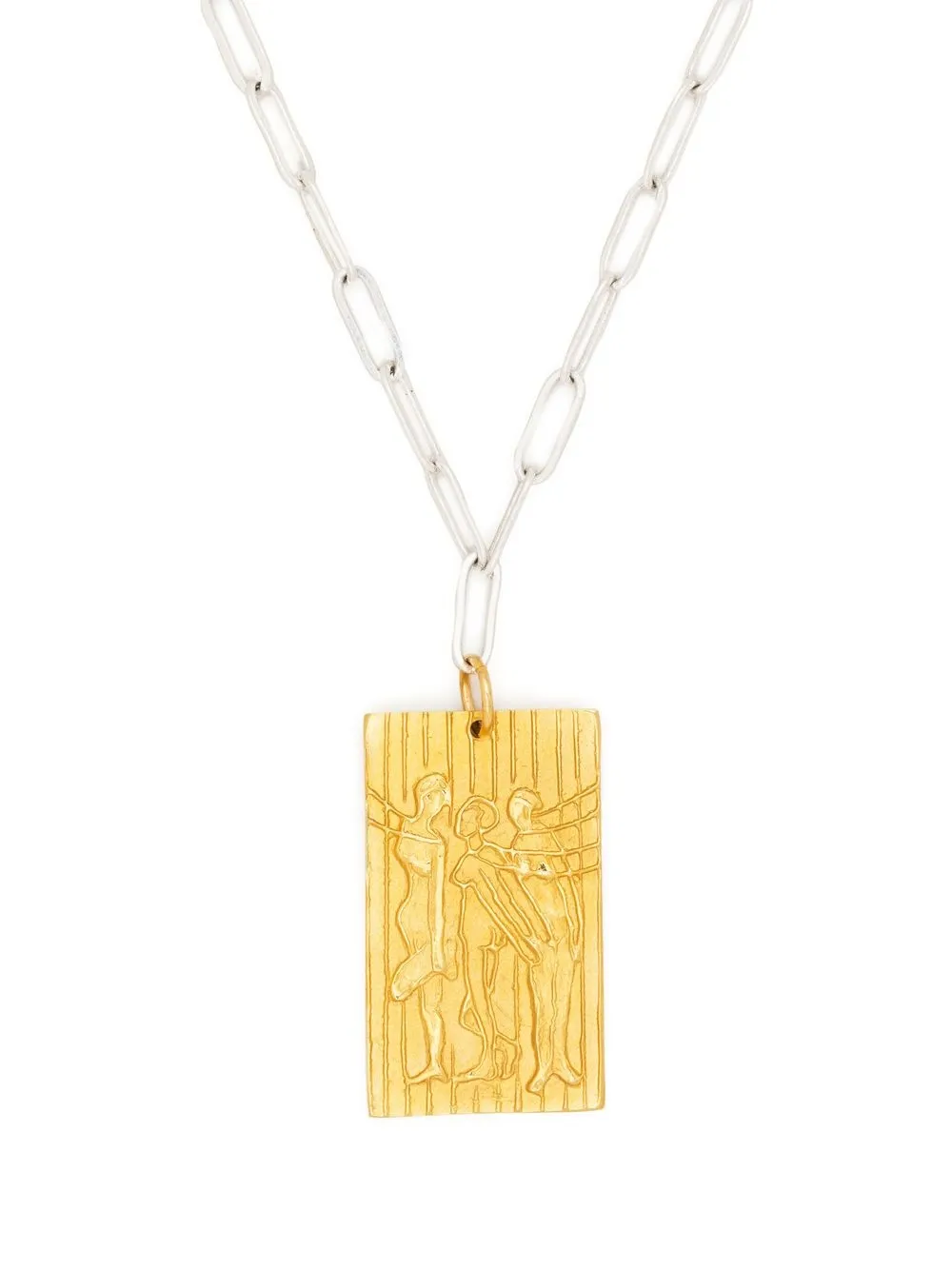 

V:PM ATELIER x Bon Bijou rectangle-pendant necklace - Silver