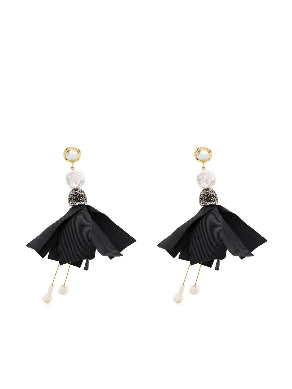 

V:PM ATELIER x Bon Bijou flared-detail drop earrings - Gold