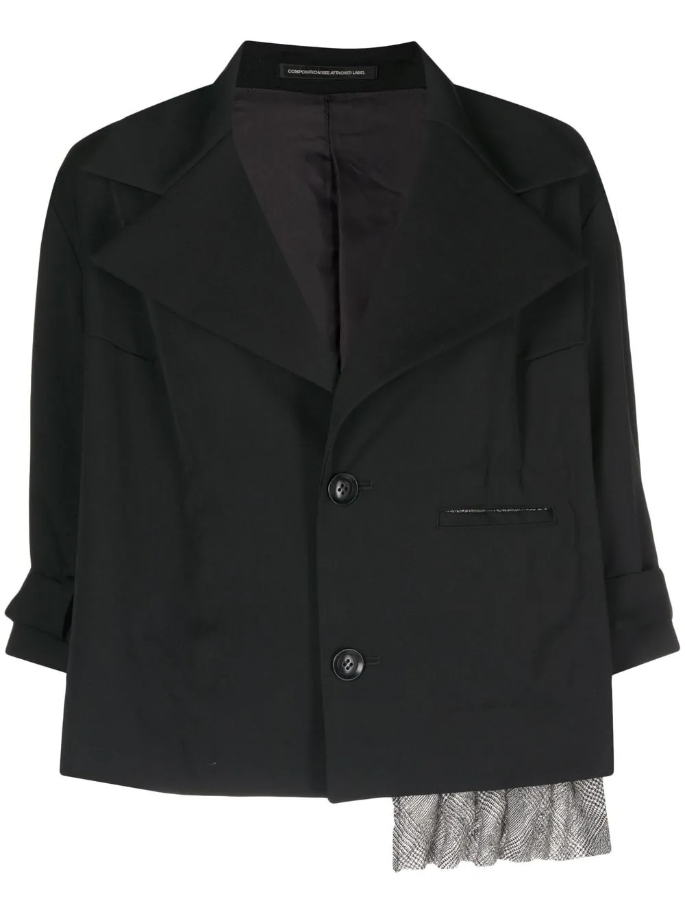 

Y's single-breasted wool blazer - Black