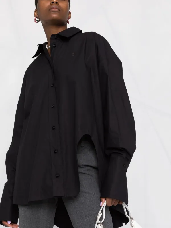 Tシャツ・カットソー ATTICO WCT00350JJJ025AA Shirts Diana t-shirt The Attico Diana Asymmetric button-up Shirt | Black | FARFETCH