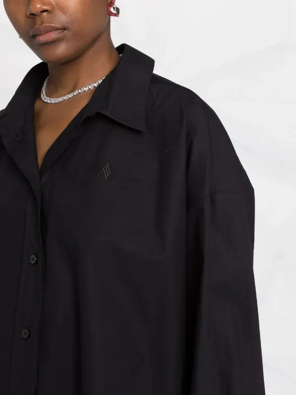 The Attico Diana Asymmetric button-up Shirt | Black | FARFETCH
