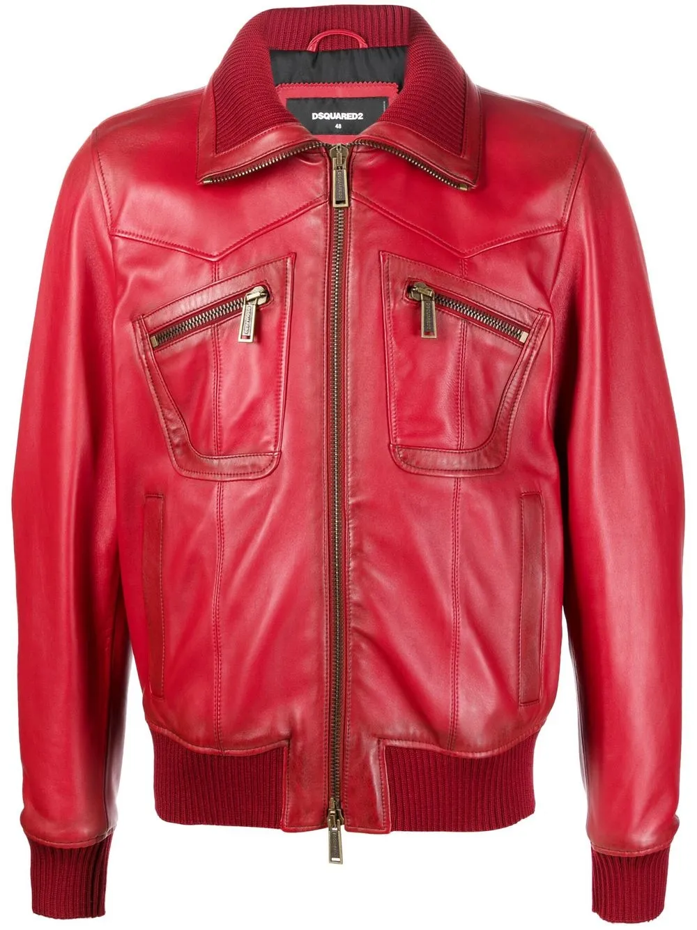 

Dsquared2 chamarra bomber manga larga - Rojo