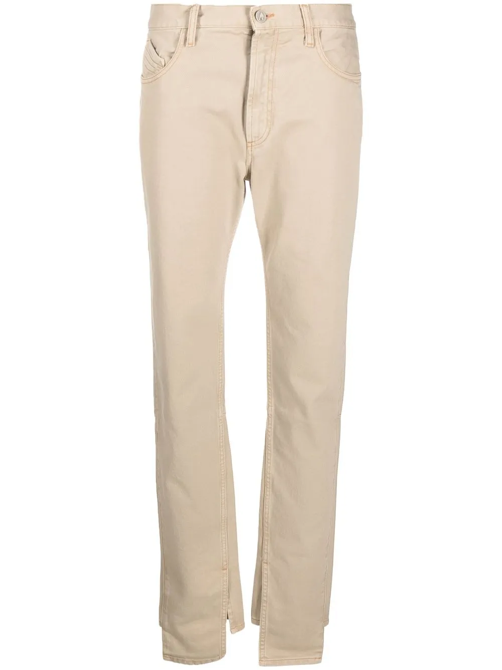 

The Attico slit-hem straight-leg jeans - Neutrals