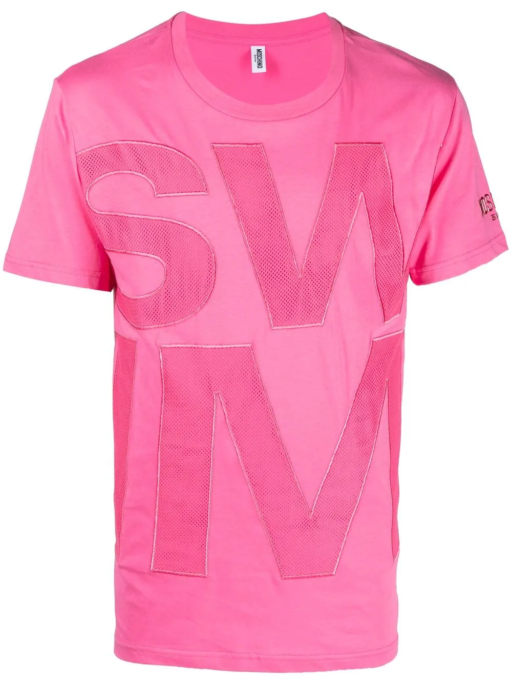 

Moschino playera con logo en relieve - Rosado