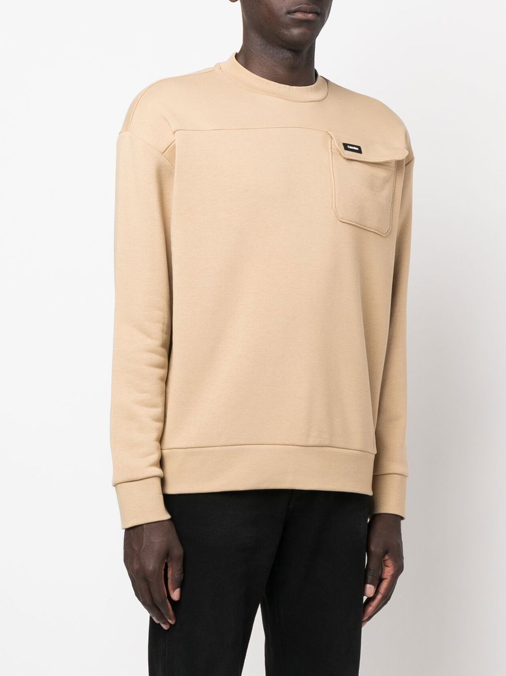 Calvin Klein Sweater met logopatch - Beige
