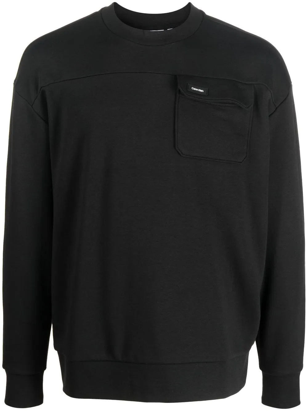 Calvin Klein Logo-patch Detail Sweatshirt In Black