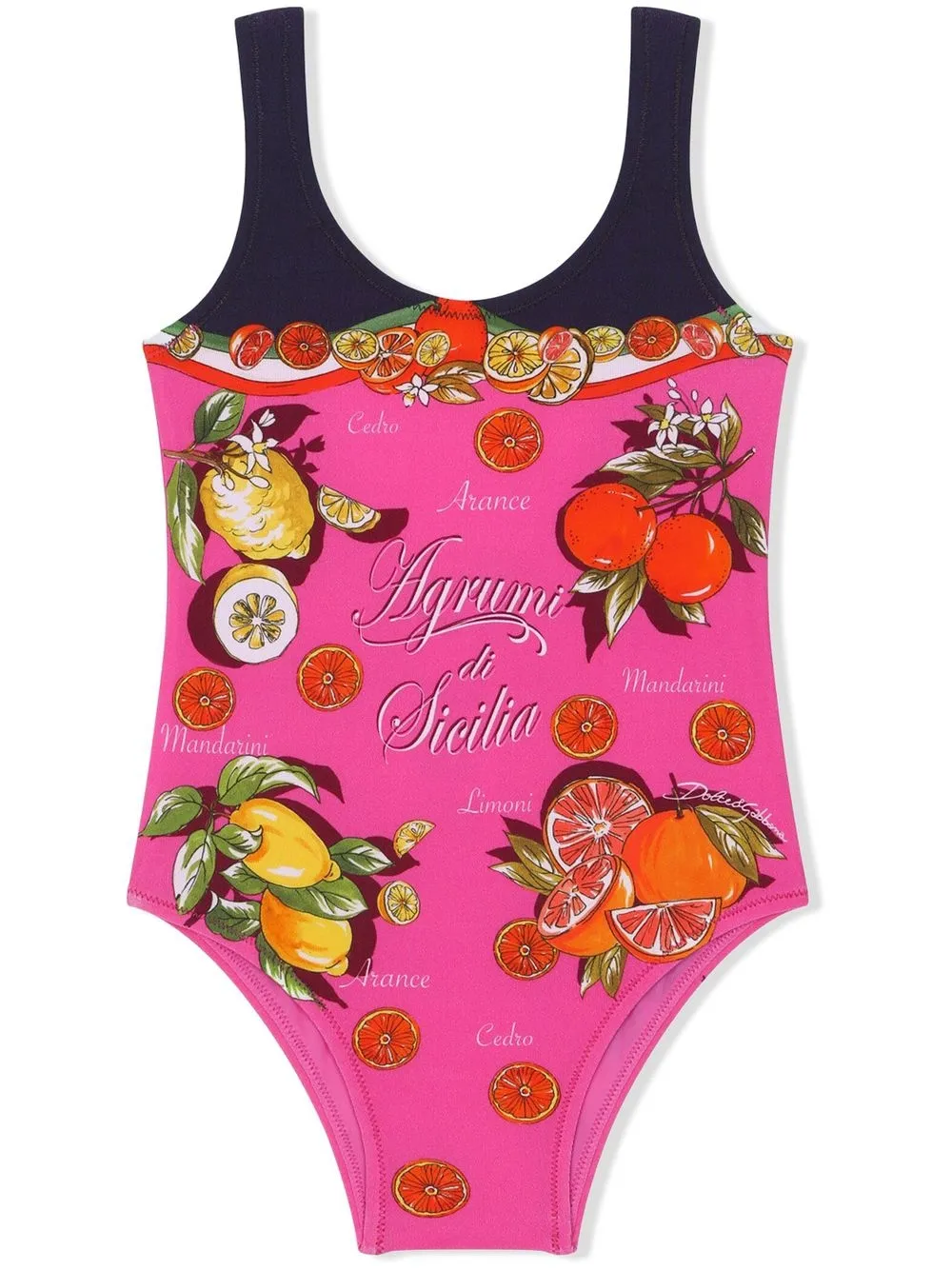 

Dolce & Gabbana Kids traje de baño con estampado de naranjas y limones - Rosado