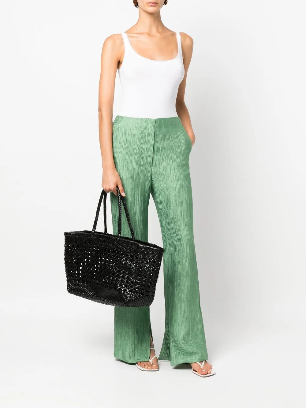 DRAGON DIFFUSION Cannage leren shopper - Zwart