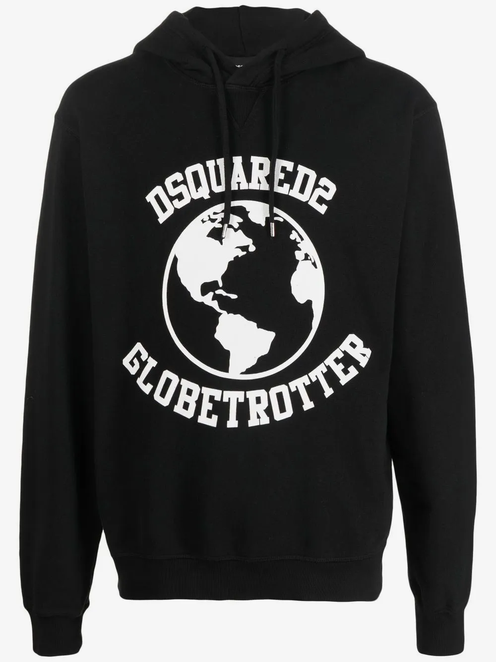 DSQUARED2 Globetrotter logo-print hoodie | Black | Image 1