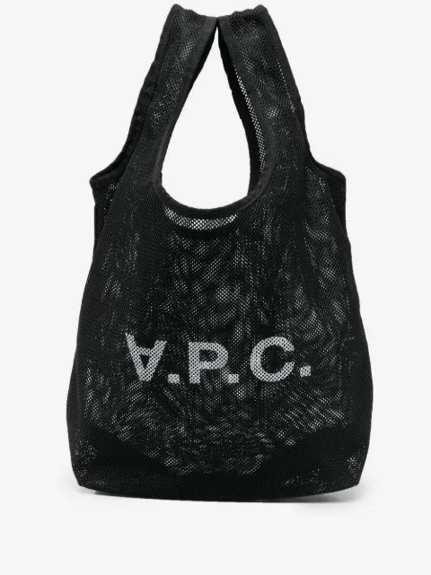 A.P.C. mesh logo-print tote bag
