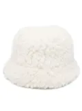 Prada logo-plaque wool-blend bucket hat - White
