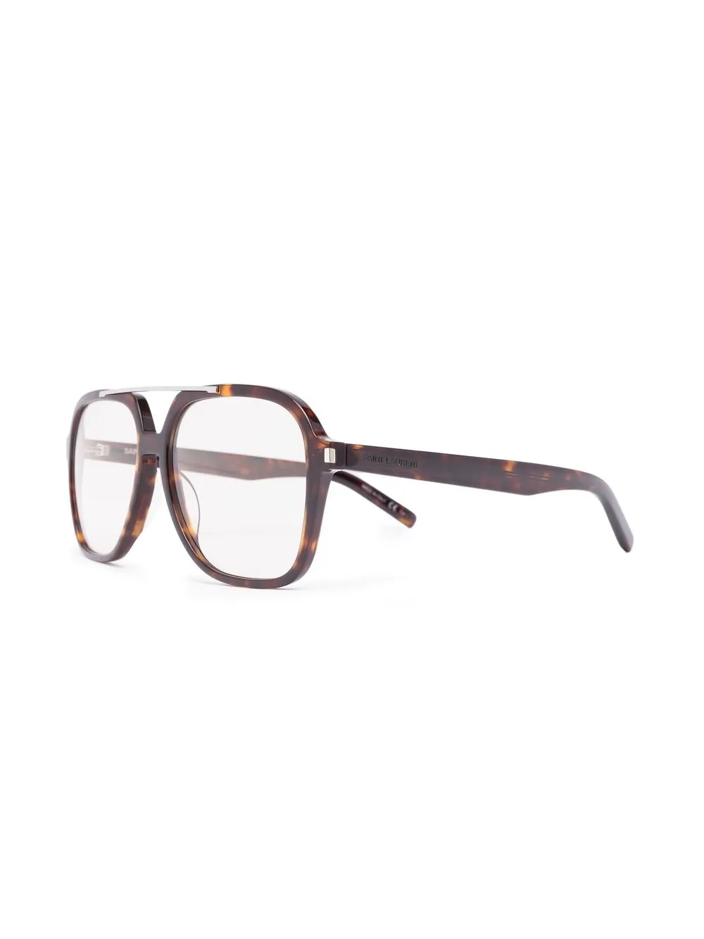 Saint Laurent Eyewear Bril met schildpadschild design - Bruin