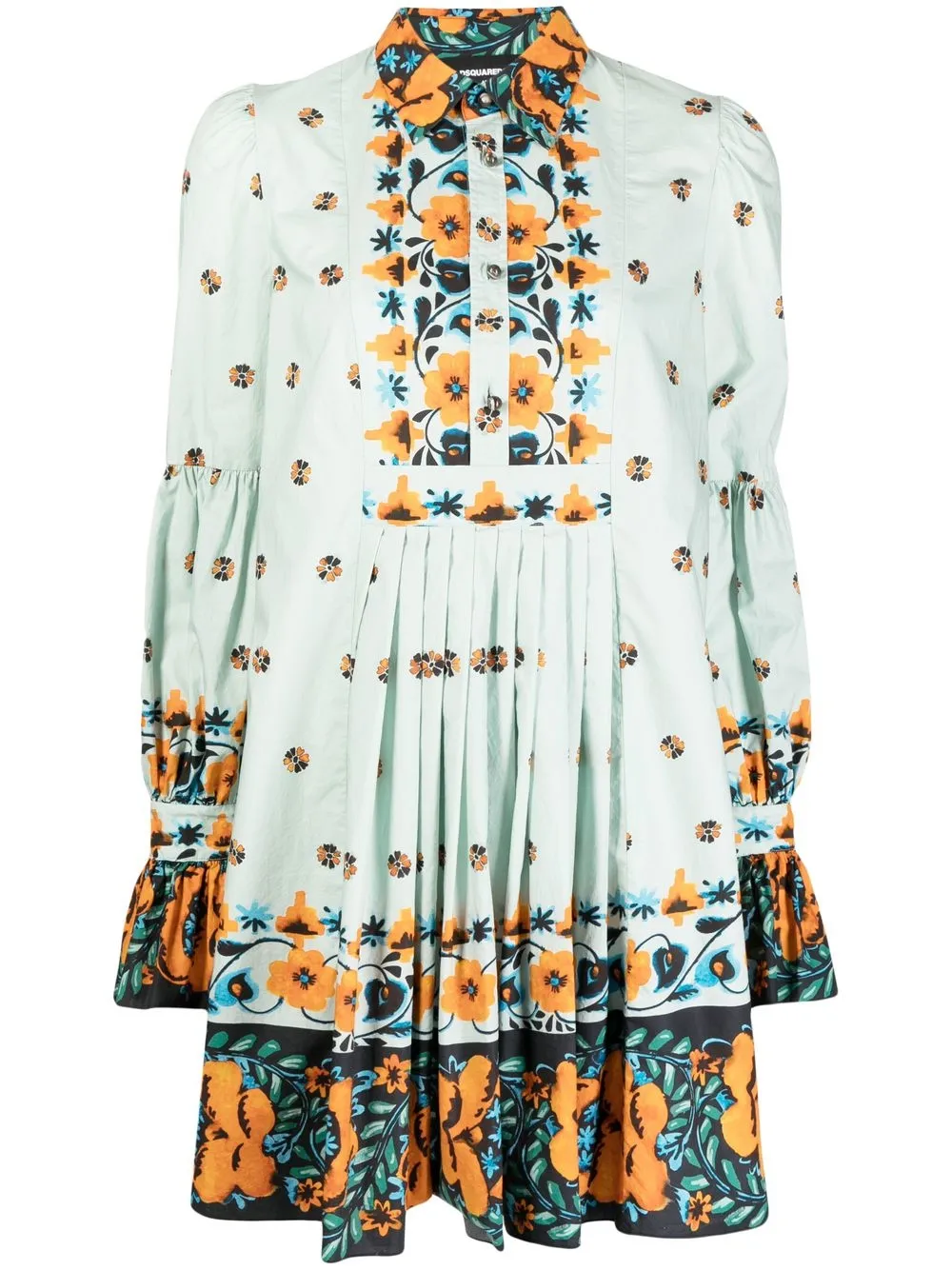 

Dsquared2 vestido camisero con estampado floral - Verde