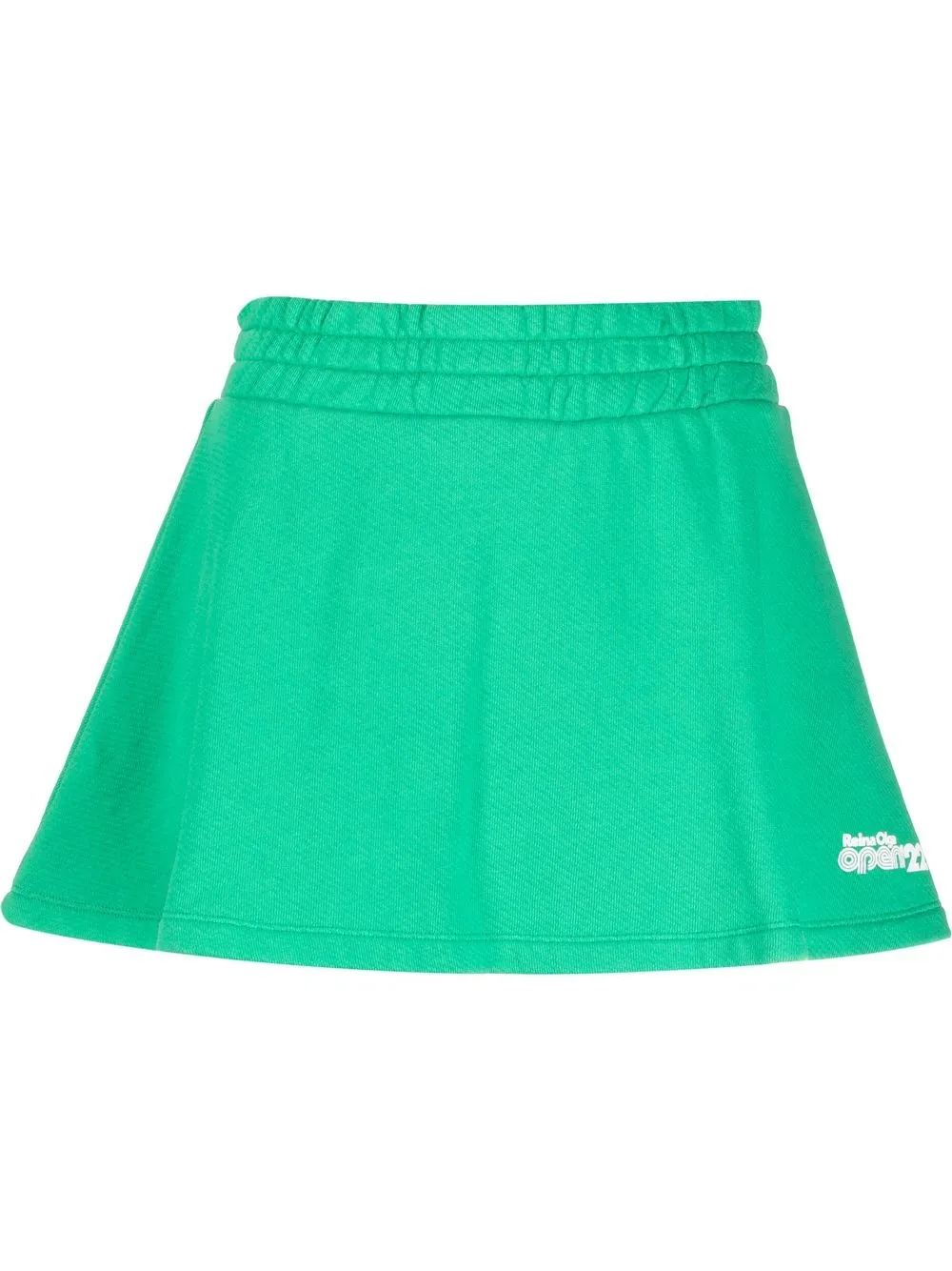 

Reina Olga logo-print cotton mini skirt - Green