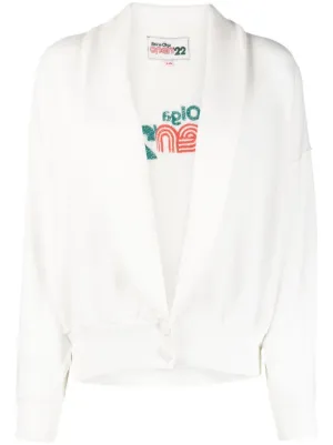 Bianco Cardigan con ricamo Farfetch Abbigliamento Maglioni e cardigan Cardigan 