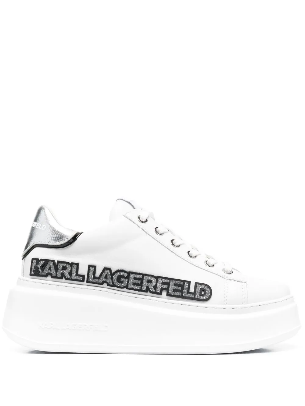 

Karl Lagerfeld logo-lettered leather sneakers - White