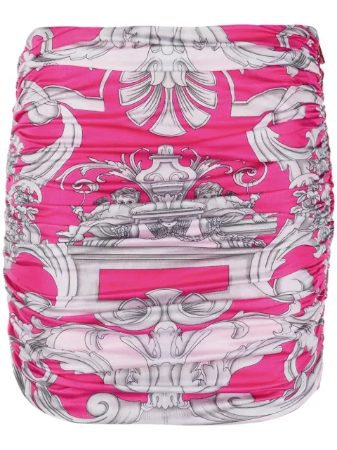 Versace falda corta con estampado gráfico