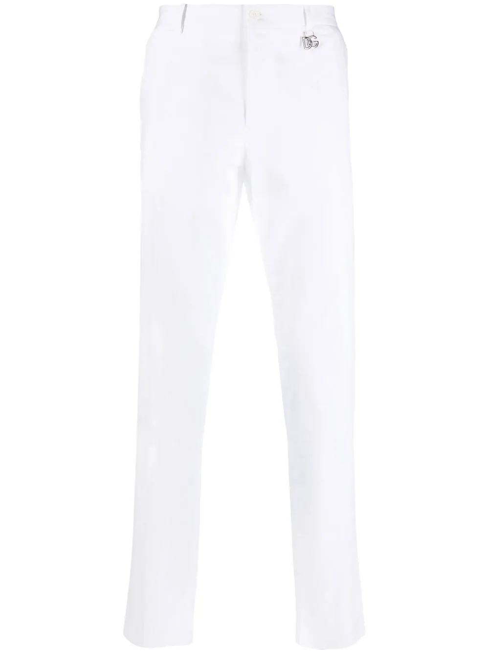 

Dolce & Gabbana four-pocket logo-detail tailored trousers - White