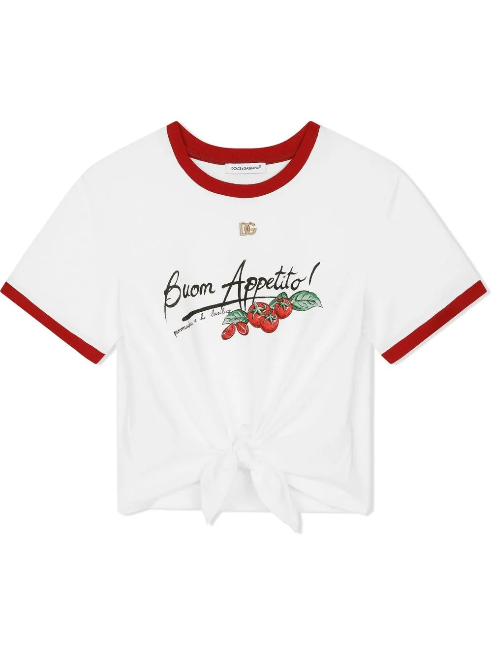 

Dolce & Gabbana Kids Buon appetito tie T-shirt - White