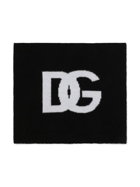 Dolce & Gabbana Kids intarsia logo wool snood