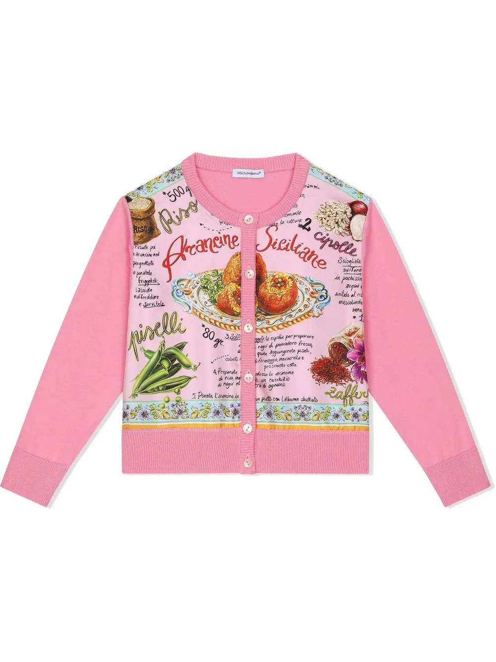 

Dolce & Gabbana Kids arancine-print cardigan - Pink