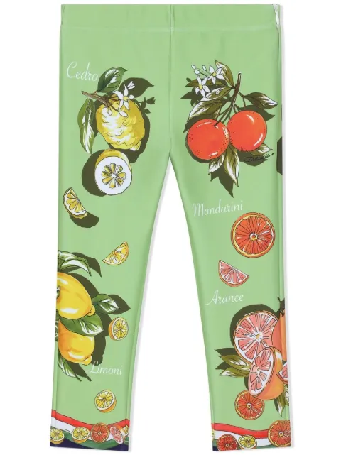 Dolce & Gabbana Kids lemon-print stretch leggings