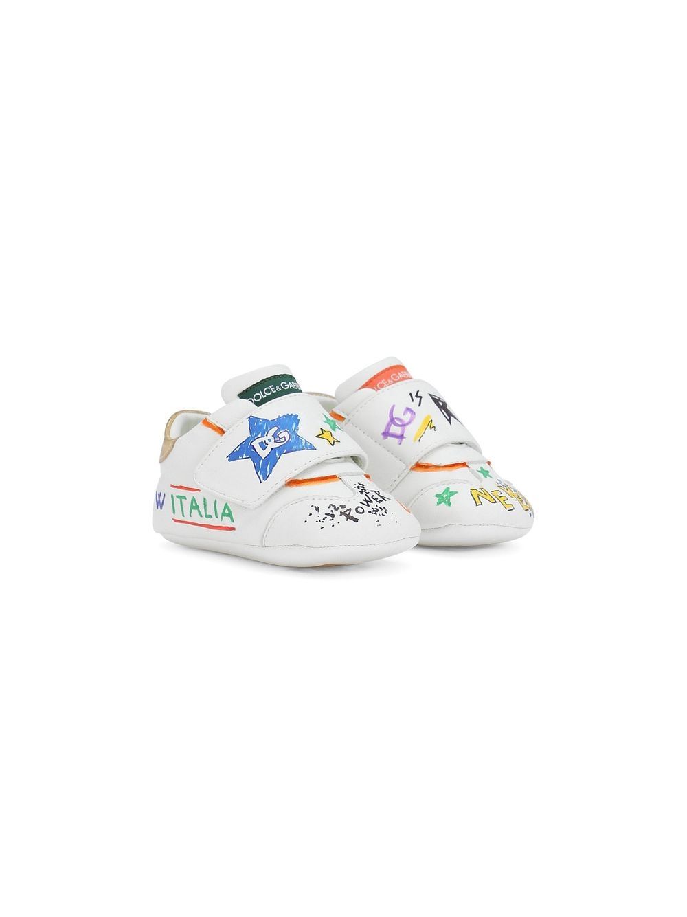 

Dolce & Gabbana Kids tenis con estampado de grafiti - Blanco