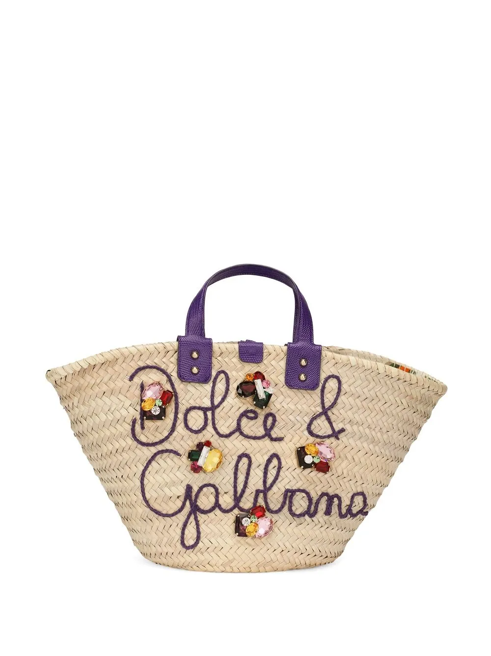 

Dolce & Gabbana tote de rafia con logo bordado - Neutro