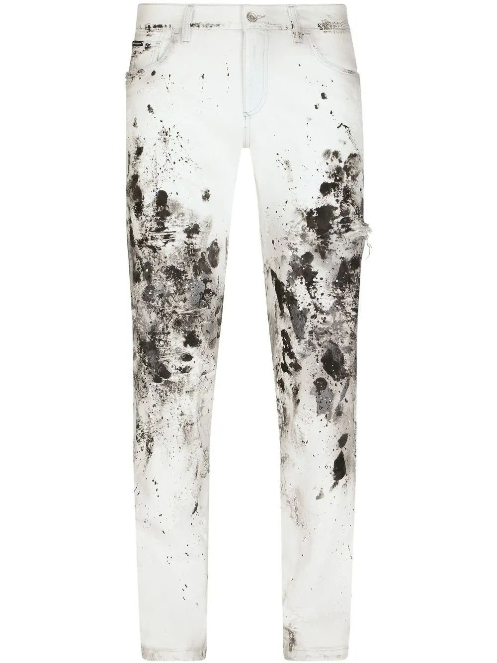 

Dolce & Gabbana jeans rectos con acabado envejecido - Blanco
