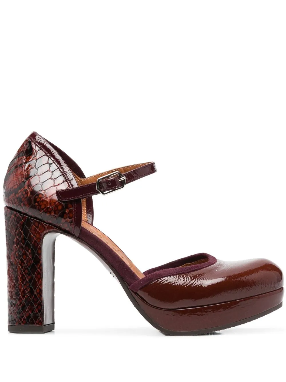 

Chie Mihara Yalo contrast-panel 105mm pumps - Brown