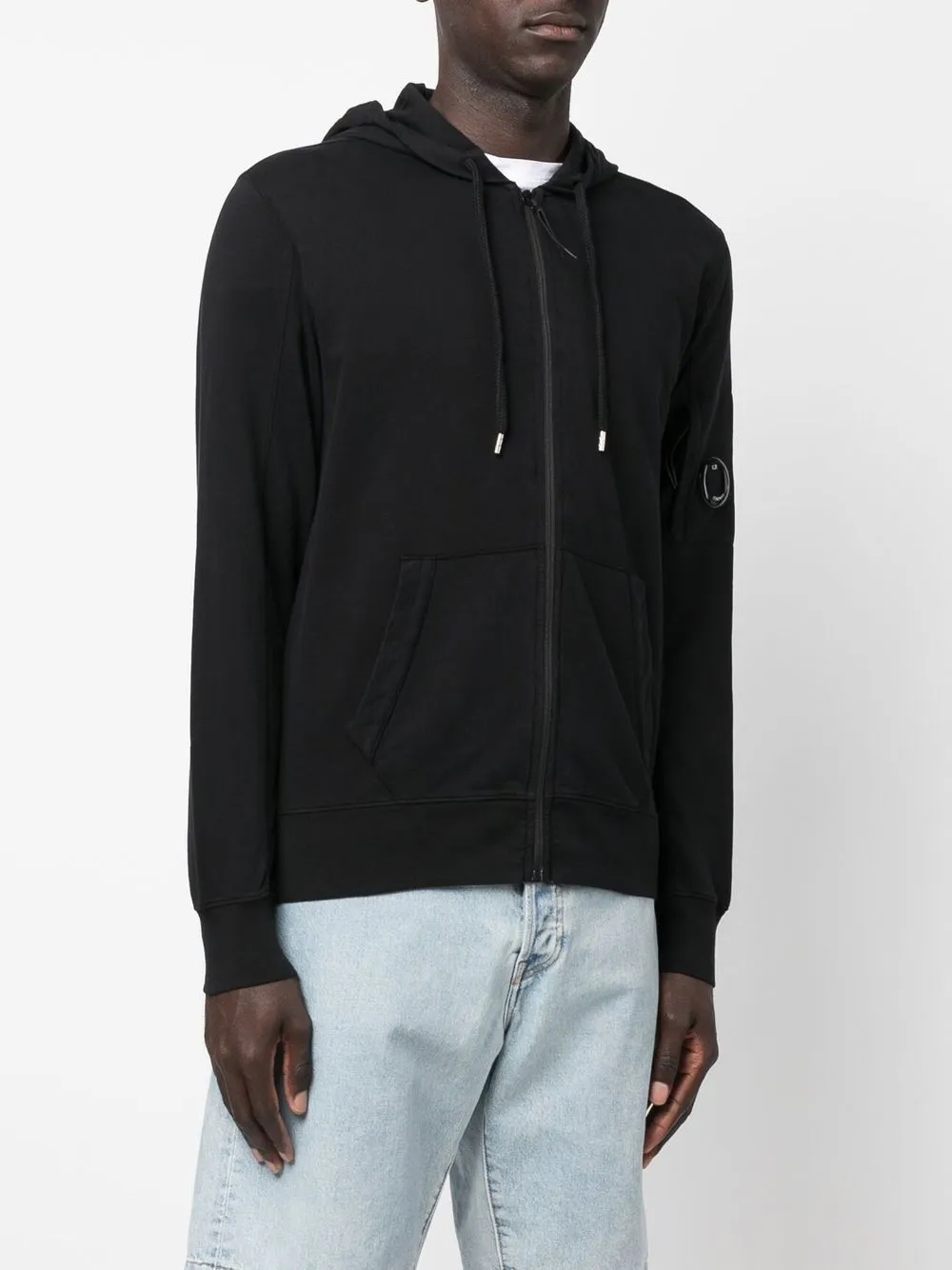 logo-zipped Hoodie
