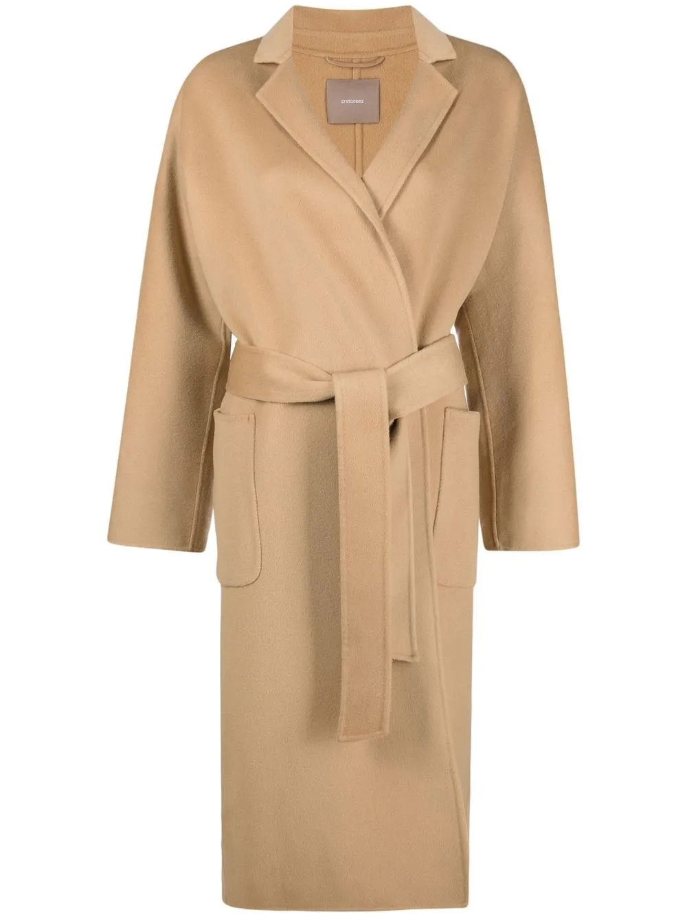 

12 STOREEZ belted midi coat - Neutrals