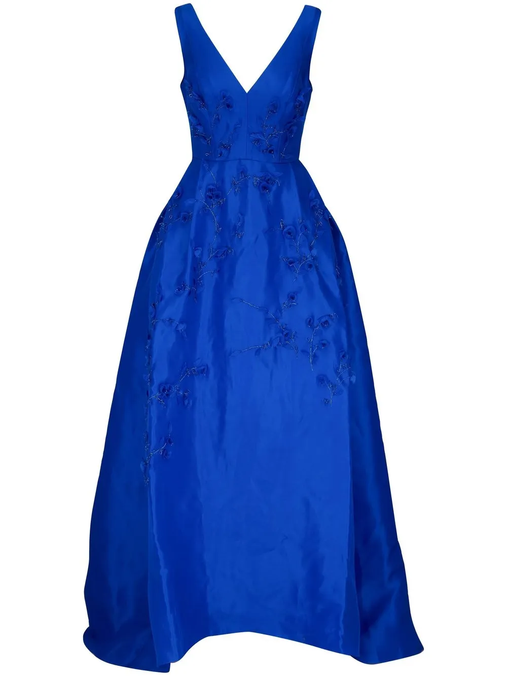 

Carolina Herrera sleeveless floral-appliqué gown - Blue