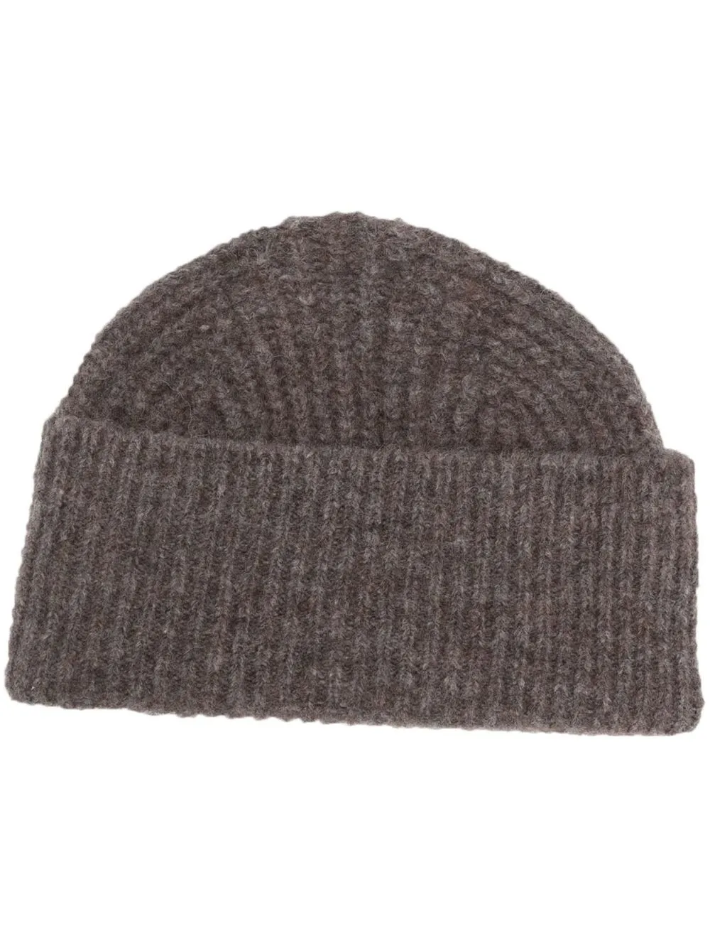 

Closed ribbed knitted beanie - Brown