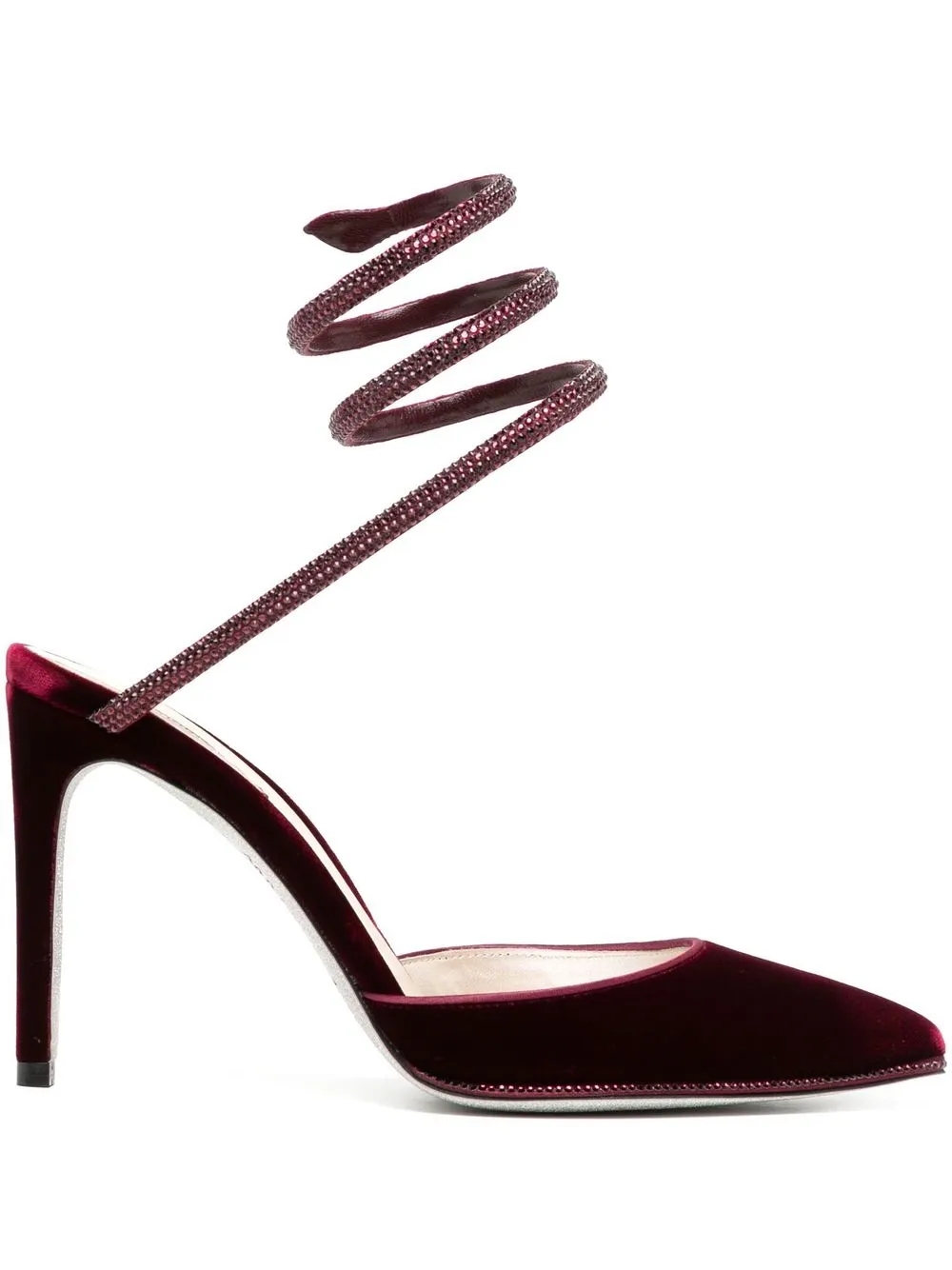 

René Caovilla Cleo velvet 110mm pumps - Red