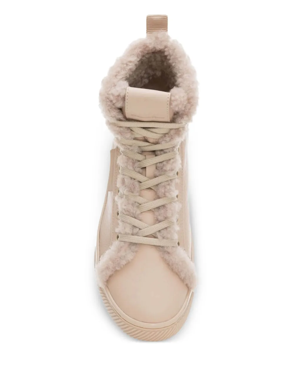 Gianvito Rossi shearling leather lace-up boots Neutrals