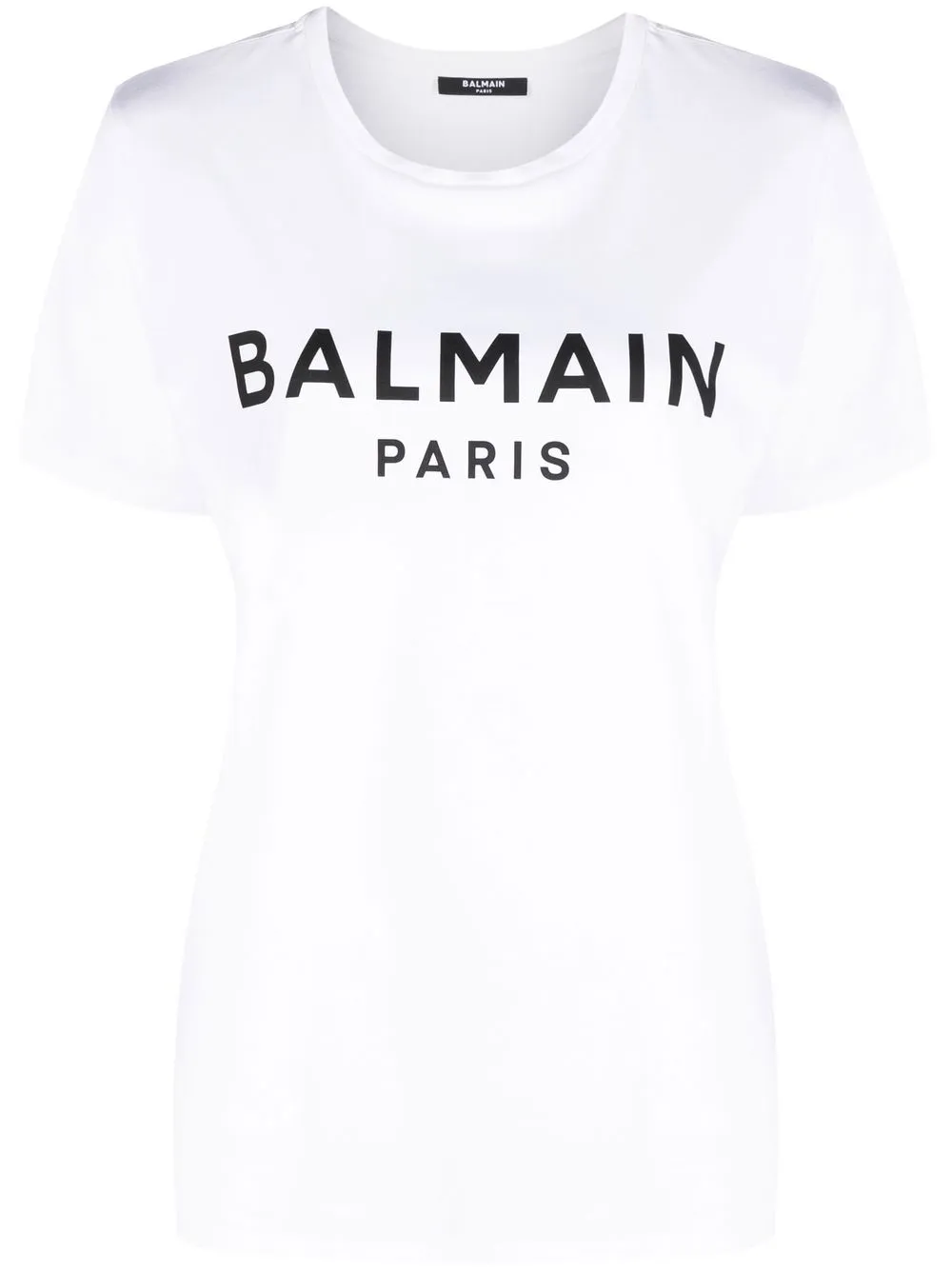 

Balmain playera con cuello redondo y logo - Blanco